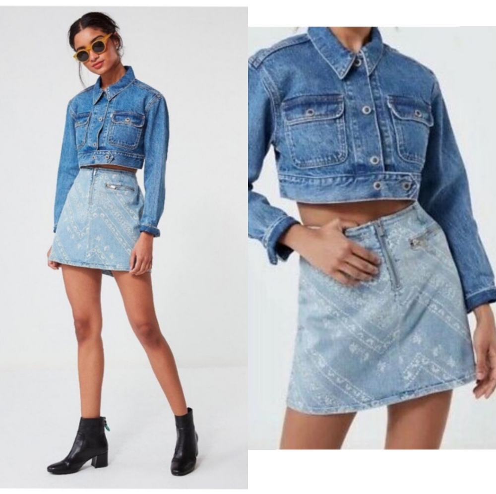 Urban Outfitters BDG Paisley Denim Mini Skirt